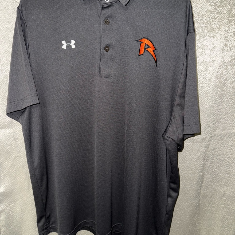 Under Armour Men's Dark Gray Polo with Orange Logo
